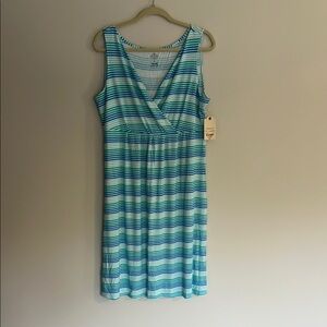 St. John's Bay Turquoise and White Striped Dress